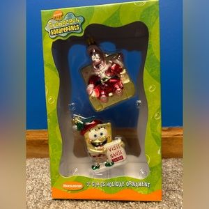 Vintage Y2K SpongeBob and Patrick Christmas Ornaments